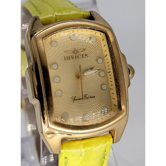 Invicta Special Edition Gold-Tone Watch with Yellow Leather Strap - Picture 4 of 9